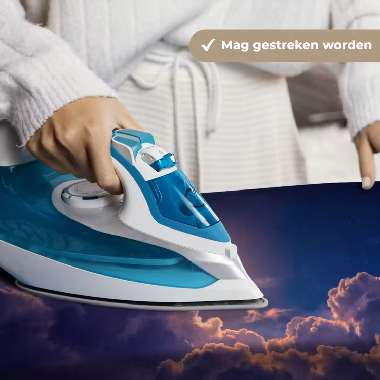 Maan - Wolken - Nacht - Oranje Wandkleed katoen klein -sfeer9