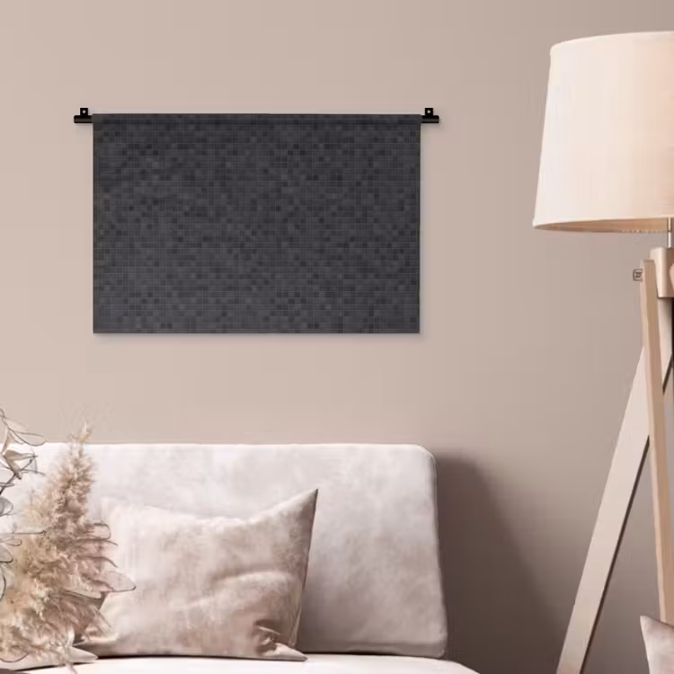 Mozaïek - Patroon - Zwart Wandkleed katoen klein 269 -sfeer4