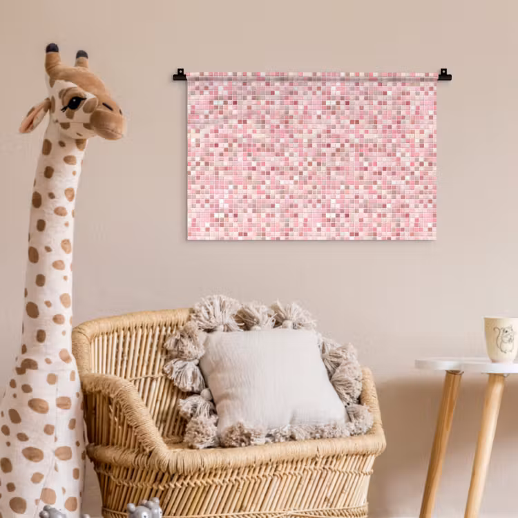 Mozaïek - Patroon - Roze Wandkleed katoen klein 269 -wsfeer5_kind