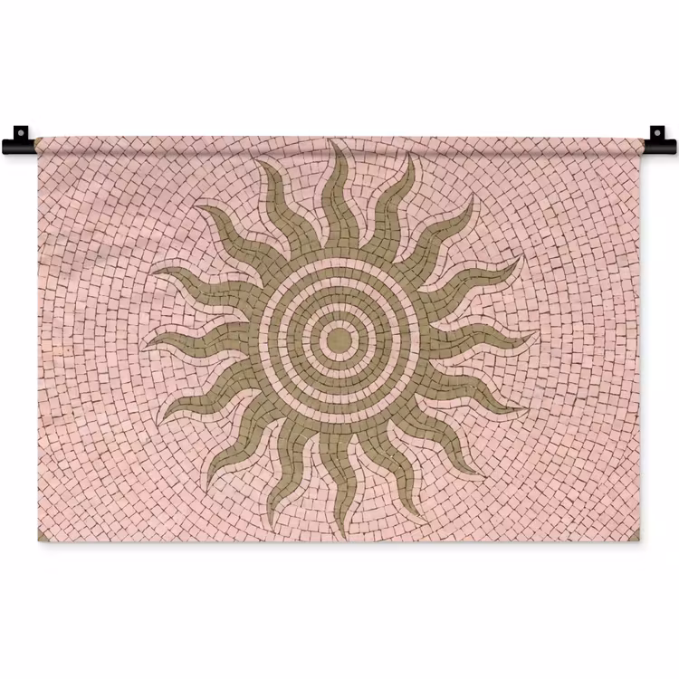 Mozaïek - Zon - Patroon - Klassiek - Roze Wandkleed katoen klein -zz3d
