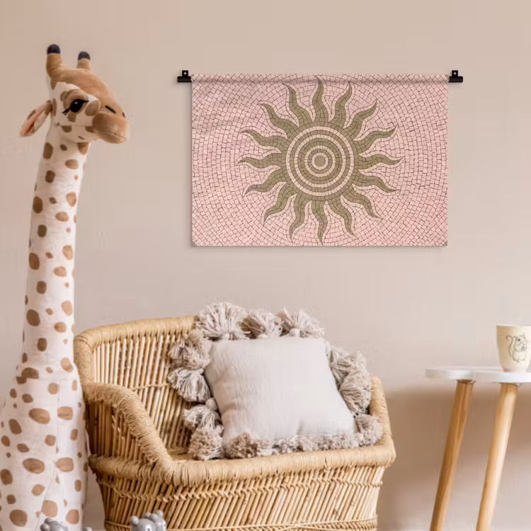 Mozaïek - Zon - Patroon - Klassiek - Roze Wandkleed katoen klein -wsfeer5_kind