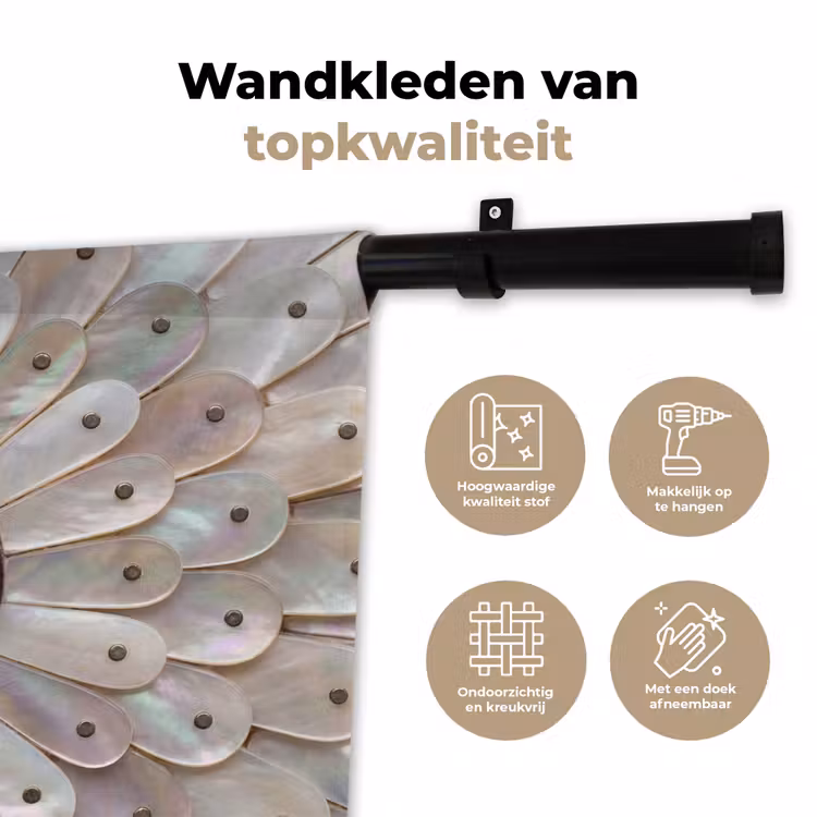 Parelmoer - Patroon - Decoratie - Ambacht - Wit Wandkleed katoen klein -sfeer2