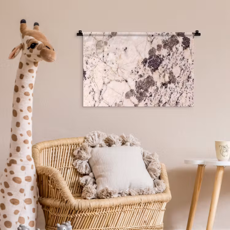 Natuursteen - Patroon - Abstract - Beige - Grijs Wandkleed katoen klein -wsfeer5_kind