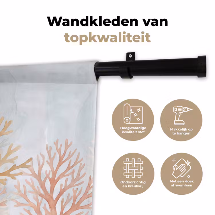 Natuur - Abstract - Aquarel - Organisch - Warm Wandkleed katoen klein -sfeer2