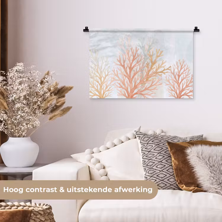 Natuur - Abstract - Aquarel - Organisch - Warm Wandkleed katoen klein -sfeer1