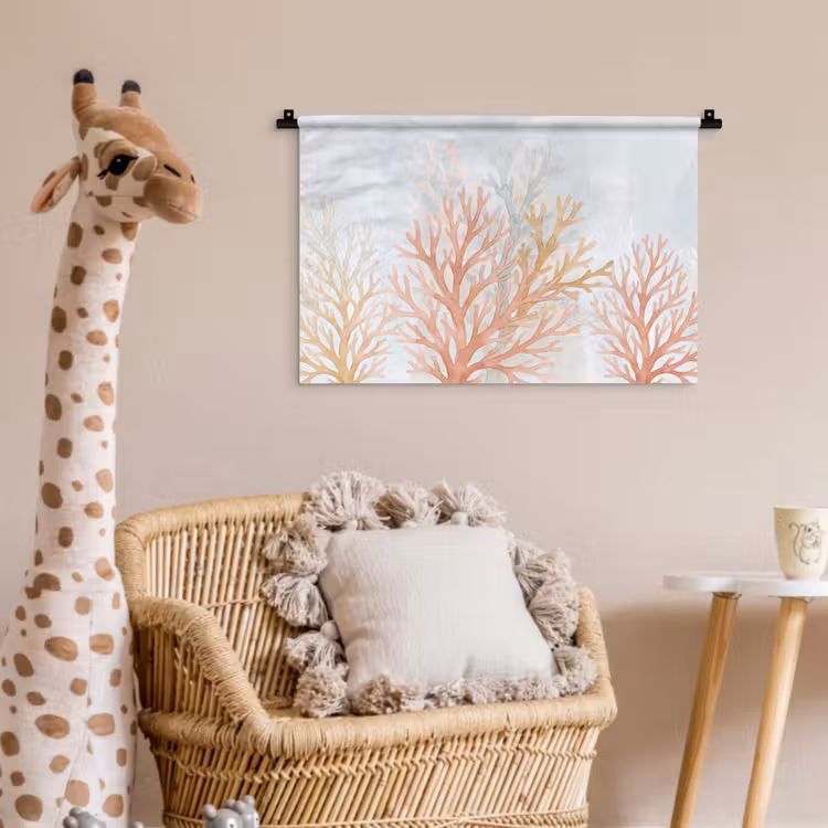 Natuur - Abstract - Aquarel - Organisch - Warm Wandkleed katoen klein -wsfeer5_kind