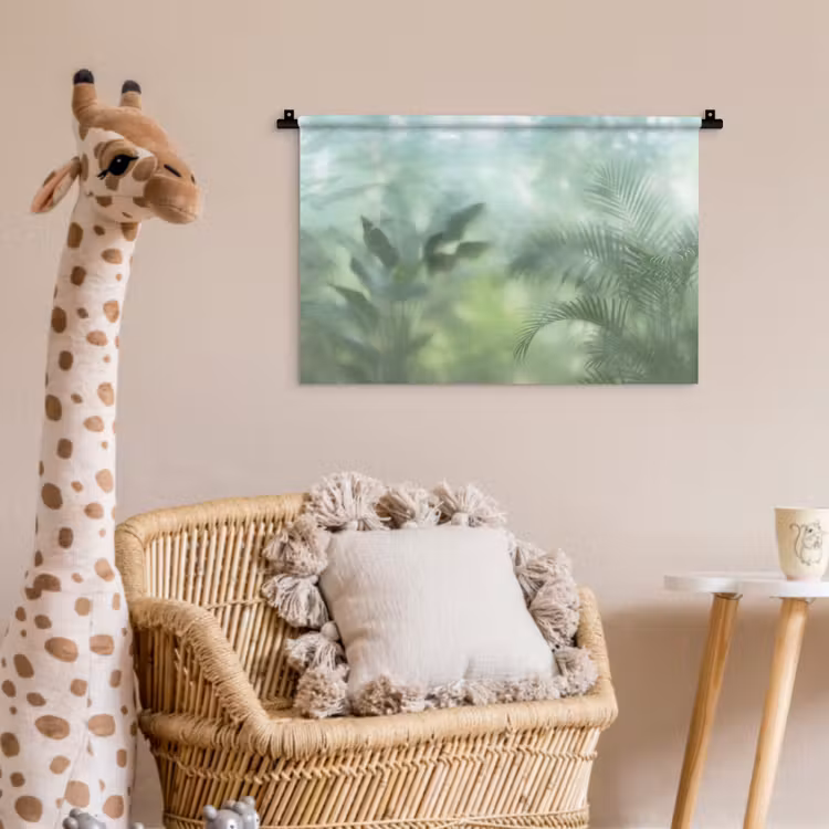 Natuur - Vervaagd - Groen - Abstract - Modern Wandkleed katoen klein -wsfeer5_kind