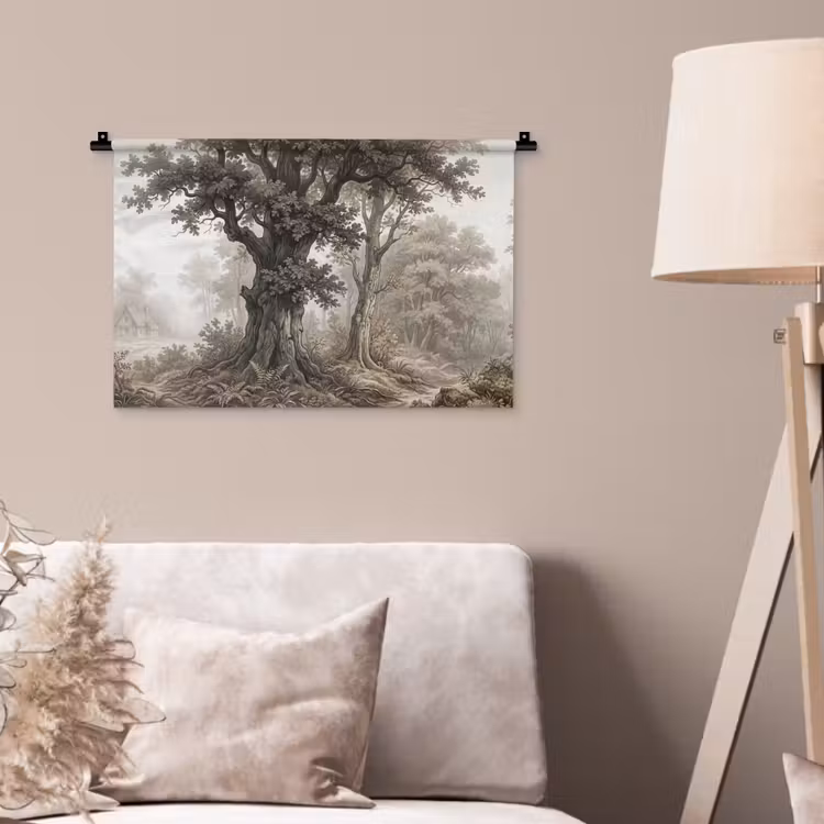Natuur - Bos - Eik Wandkleed katoen klein -sfeer4