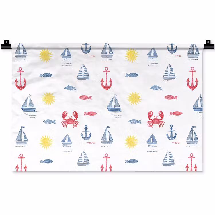 Nautisch - Illustraties - Kleurrijk Wandkleed katoen klein 269 -zz3d
