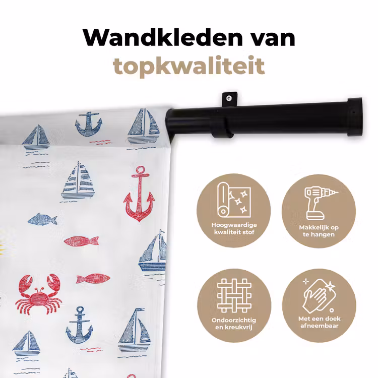 Nautisch - Illustraties - Kleurrijk Wandkleed katoen klein 269 -sfeer2