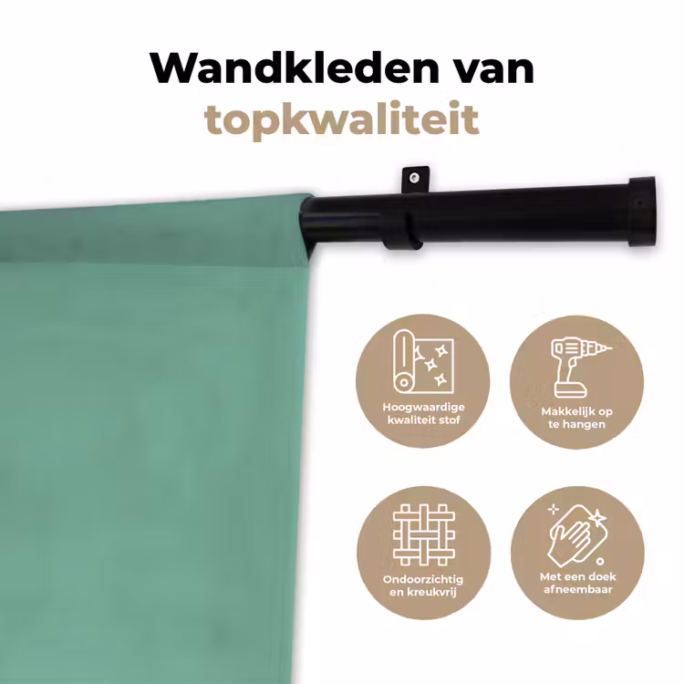 Ocean - Jade - Groen Wandkleed katoen klein 269 -sfeer2