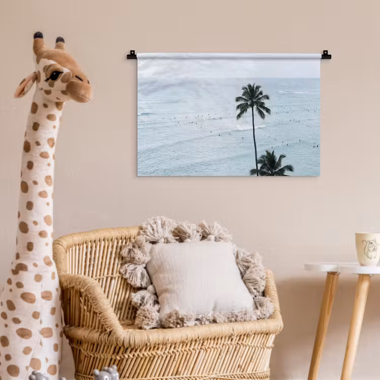 Oceaan - Palmbomen - Surfers Wandkleed katoen klein -wsfeer5_kind