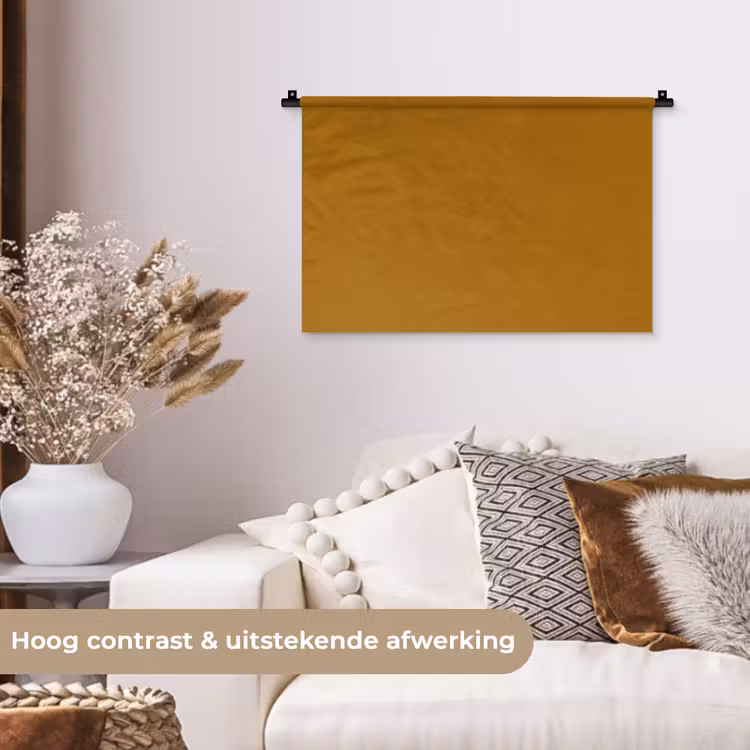 Ocre - Gold - Geel Wandkleed katoen klein 269 -sfeer1