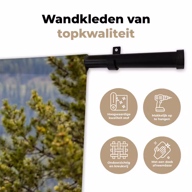 Uil - Oehoe - Bomen - Natuur Wandkleed katoen klein -sfeer2