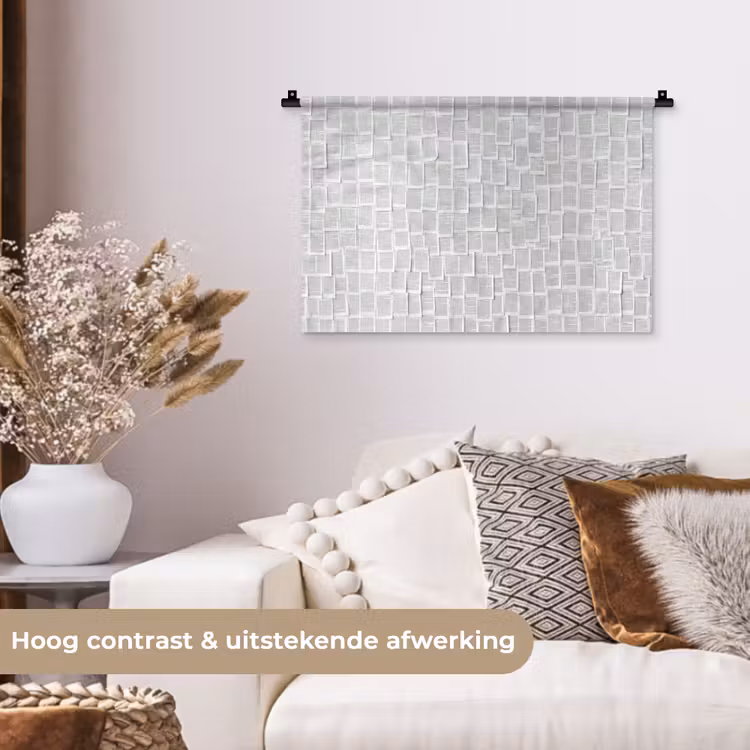 Papier - Overlappend - Textuur - Modern - Wit Wandkleed katoen klein -sfeer1