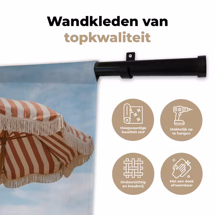 Parasol - Lucht - Rood Wandkleed katoen klein -sfeer2