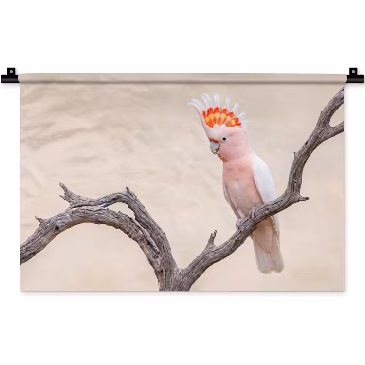 Papagaai - Tak - Roze Wandkleed katoen klein -zz3d