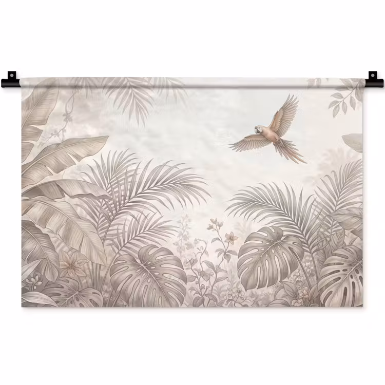 Papagaai - Jungle - Tropisch Wandkleed katoen klein -zz3d