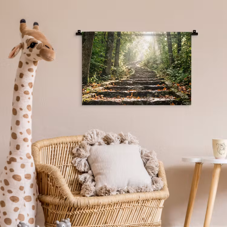 Stenen - Trap - Bos - Natuur Wandkleed katoen klein -wsfeer5_kind