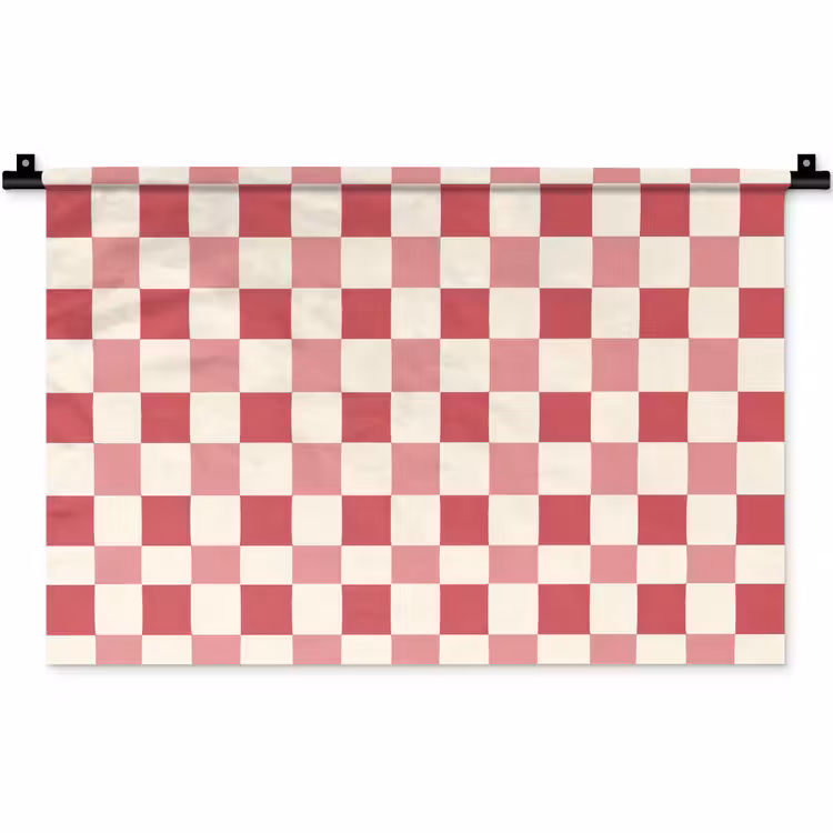 Patroon - Schaak - Roze Wandkleed katoen klein 269 -zz3d