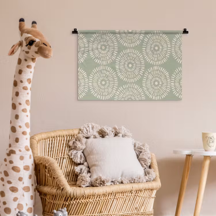 Patroon - Cirkels - Abstract - Modern - Groen Wandkleed katoen klein -wsfeer5_kind