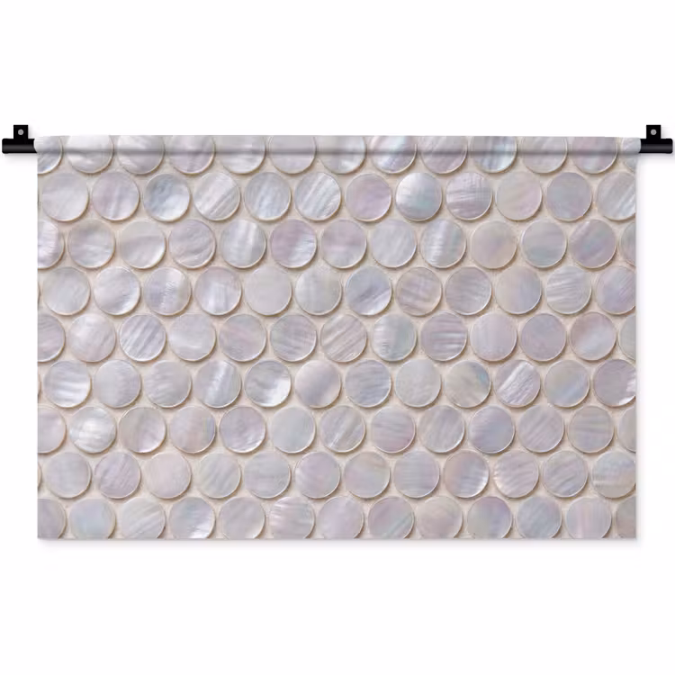 Patroon - Cirkels - Abstract - Modern - Wit Wandkleed katoen klein -zz3d