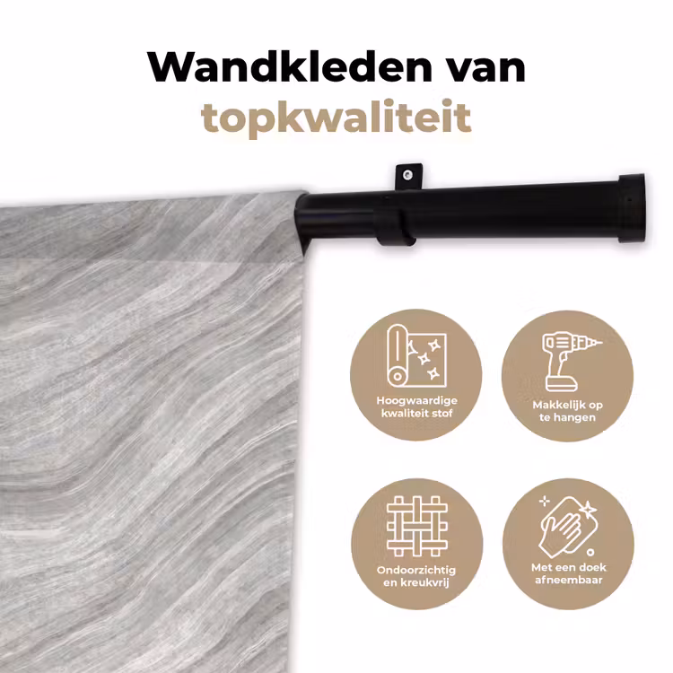 Patroon - Helder - Wit - Grijs Wandkleed katoen klein 269 -sfeer2