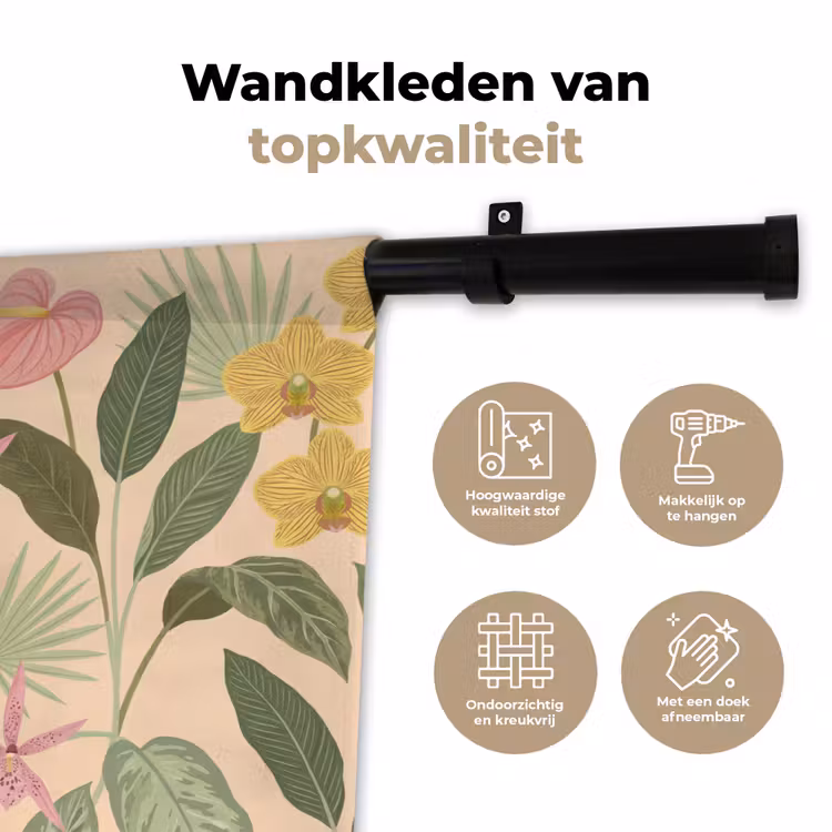 Patroon - Bloemen - Kleurrijk Wandkleed katoen klein -sfeer2