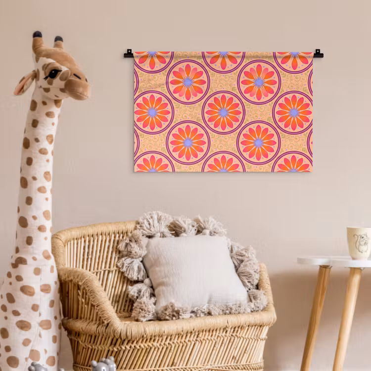 Patroon - Bloemen - Decoratief - Kleurrijk - Modern Wandkleed katoen klein -wsfeer5_kind