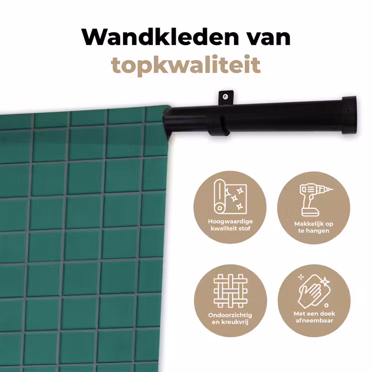 Patroon - Patroon - Smaragd Wandkleed katoen klein 269 -sfeer2