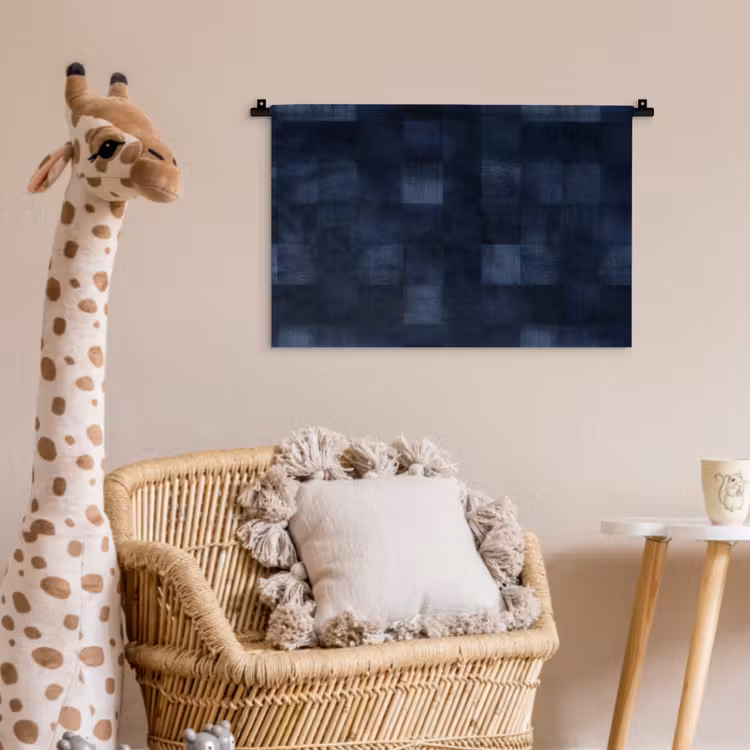 Patroon - Ruit - Marineblauw Wandkleed katoen klein 269 -wsfeer5_kind
