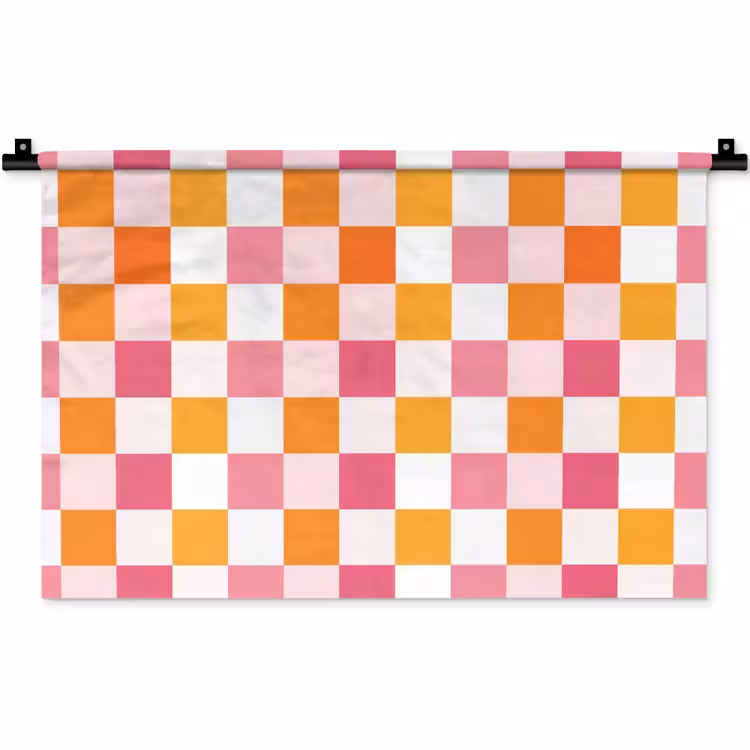 Patroon - Vierkant - Roze Wandkleed katoen klein 269 -zz3d