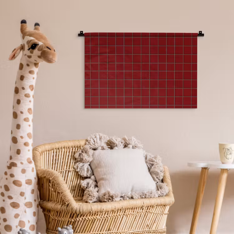 Patroon - Tegels - Burgundy Wandkleed katoen klein 269 -wsfeer5_kind