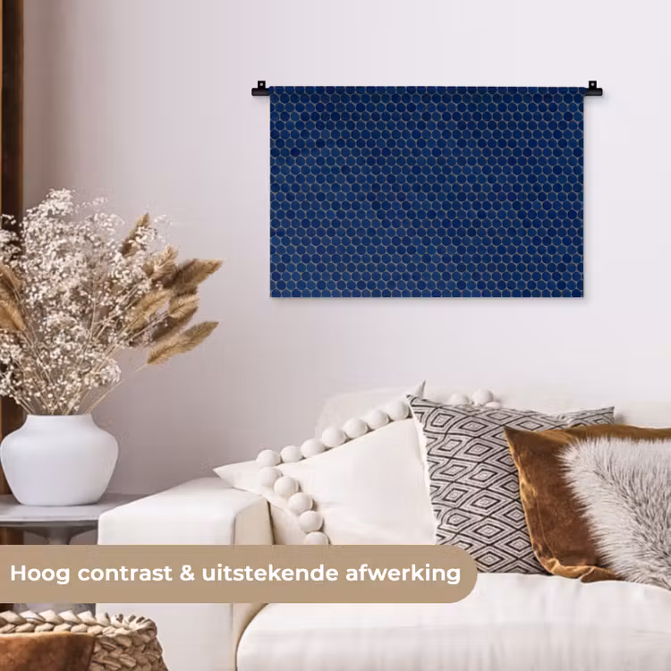 Penny - Mozaïek - Donkerblauw Wandkleed katoen klein 269 -sfeer1