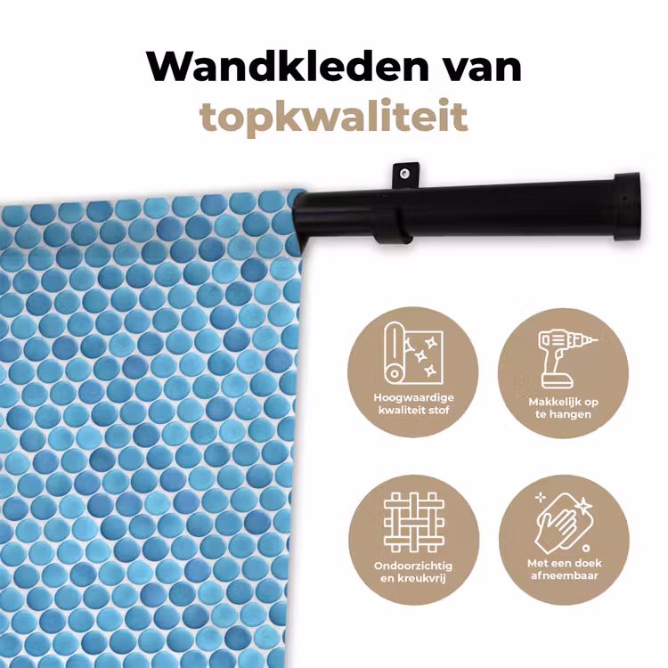 Penny - Mozaïek - Lichtblauw Wandkleed katoen klein 269 -sfeer2
