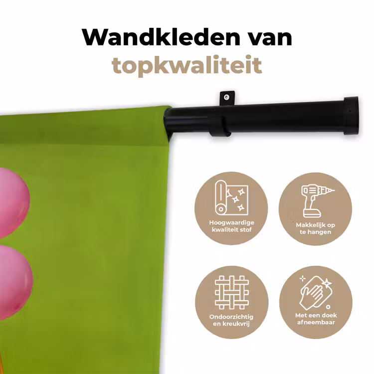 Mens - Ballonnen - Feest - Kleurrijk - Roze Wandkleed katoen klein -sfeer2
