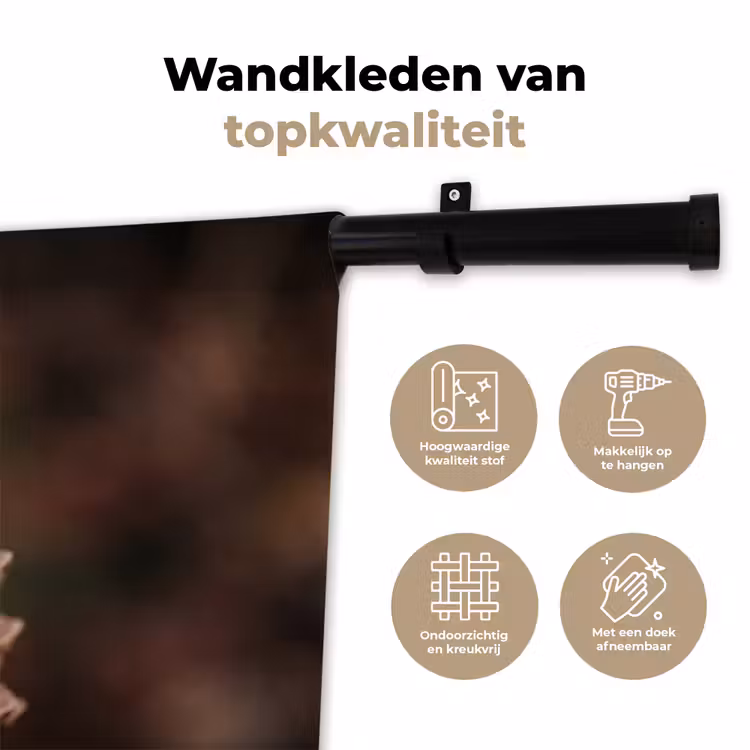 Dennenappel - Bos - Herfst - Bruin - Sfeervol Wandkleed katoen klein -sfeer2