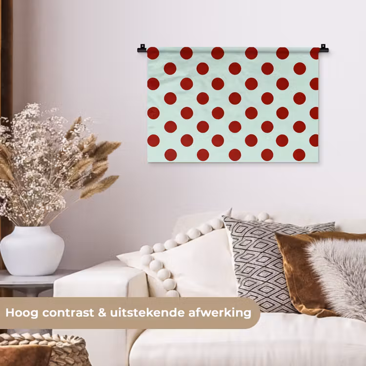 Polka - Dots - Rood Wandkleed katoen klein 269 -sfeer1