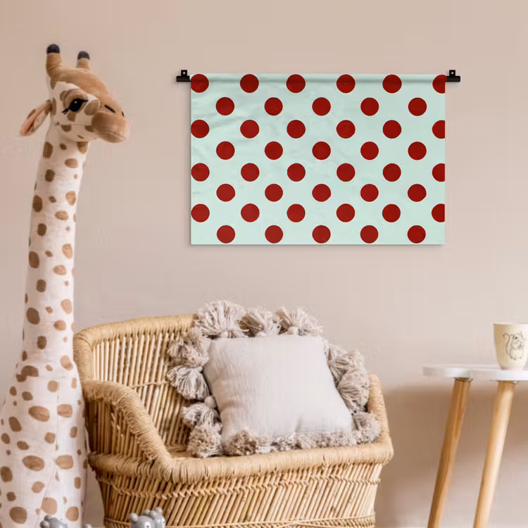 Polka - Dots - Rood Wandkleed katoen klein 269 -wsfeer5_kind
