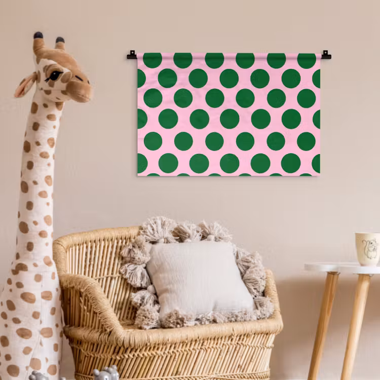 Polkadots - Patroon - Groen Wandkleed katoen klein 269 -wsfeer5_kind