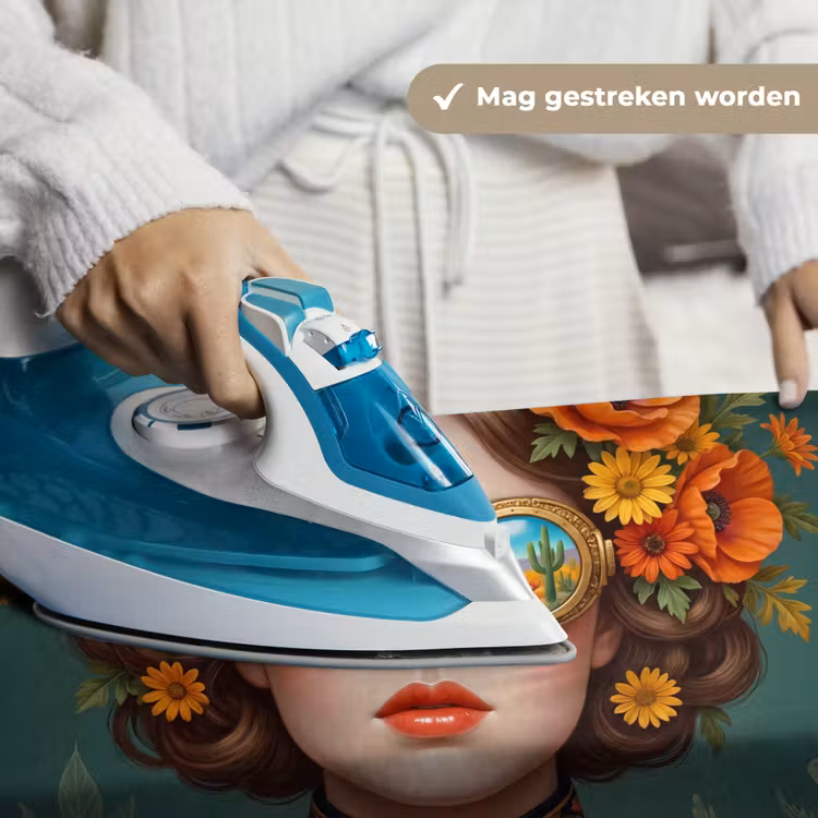 Portret - Vrouw - Kleurrijk - Expressief Wandkleed katoen klein -sfeer9