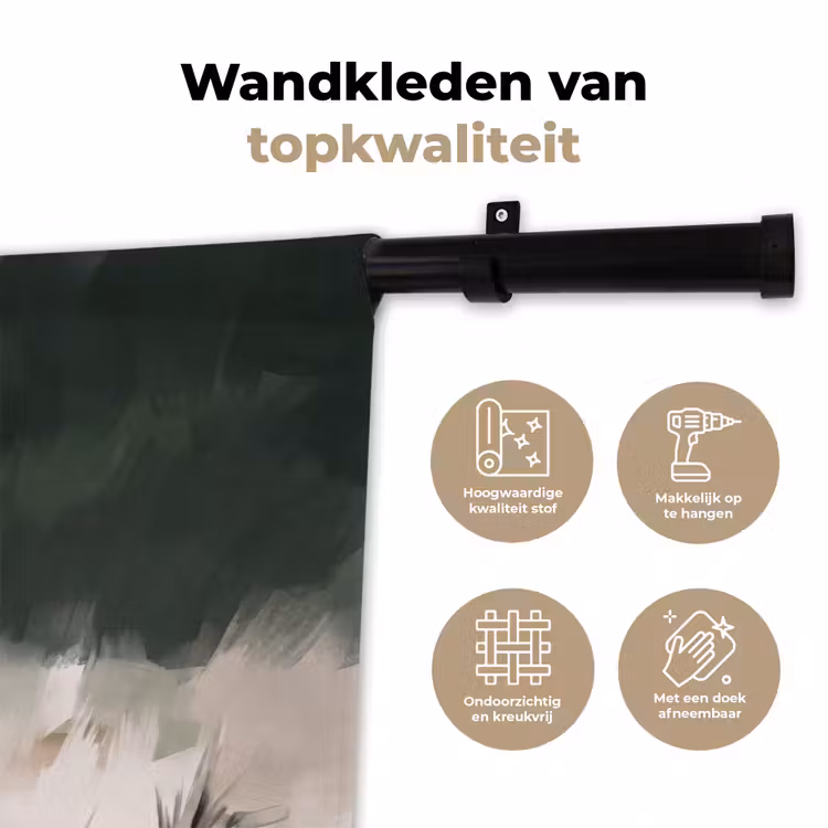 Edelhert - Gewei - Schildering - Rustiek Wandkleed katoen klein -sfeer2