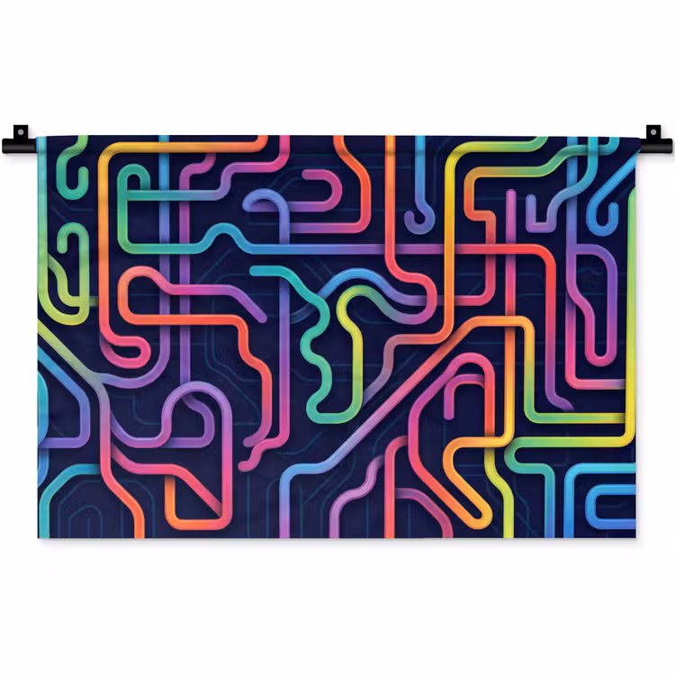 Retro - Abstract - Neon Wandkleed katoen klein -zz3d