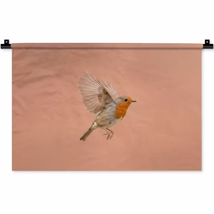 Roodborst - Natuur - Roze Wandkleed katoen klein -zz3d
