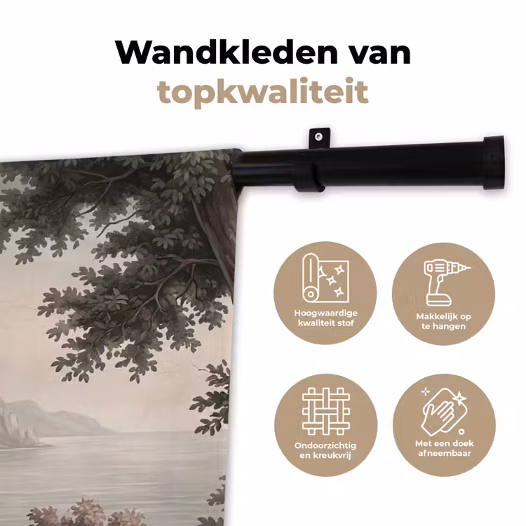 Zee - Villa - Beige Wandkleed katoen klein -sfeer2