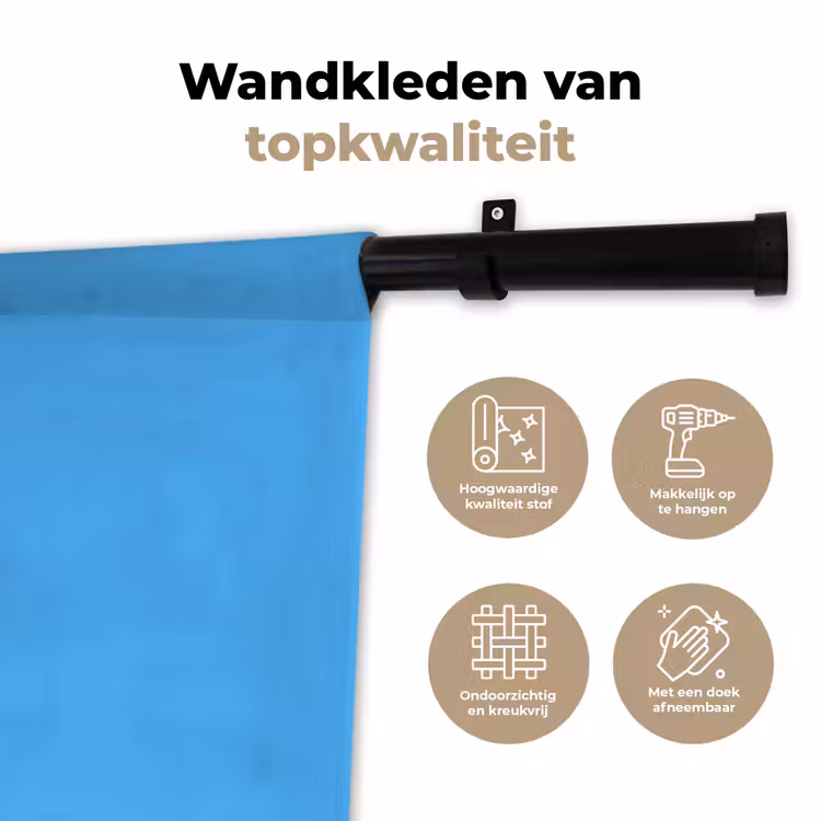 Sky - Blue - Blauw Wandkleed katoen klein 269 -sfeer2