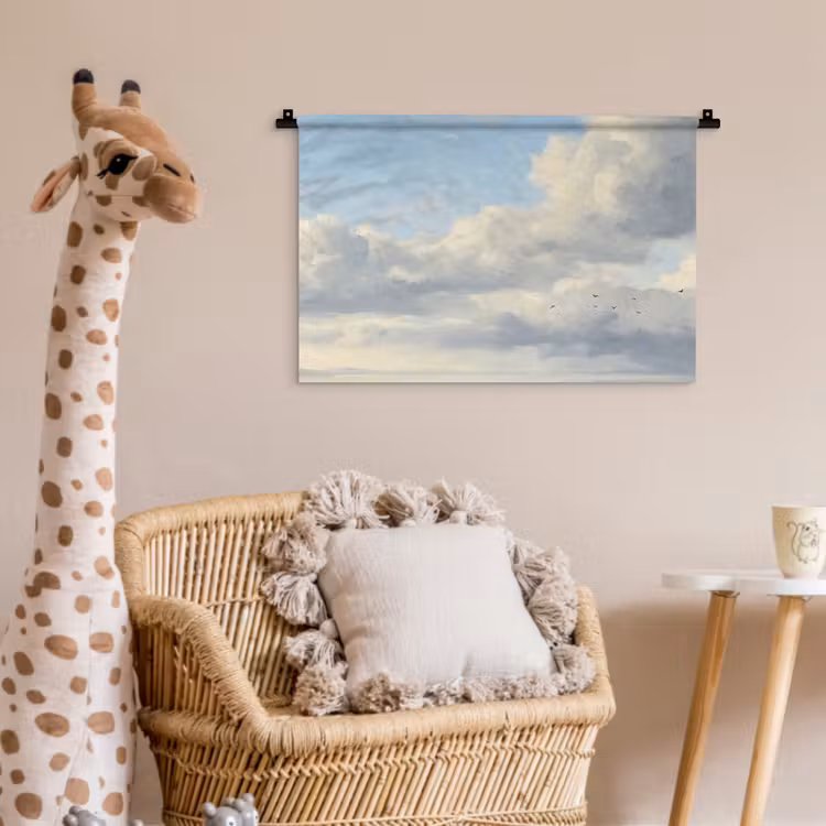 Lucht - Wolken - Natuur - Klassiek - Blauw Wandkleed katoen klein -wsfeer5_kind