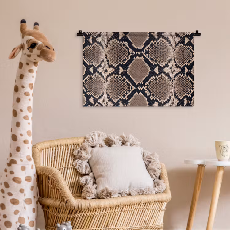 Slangenprint - Python - Bruin Wandkleed katoen klein -wsfeer5_kind