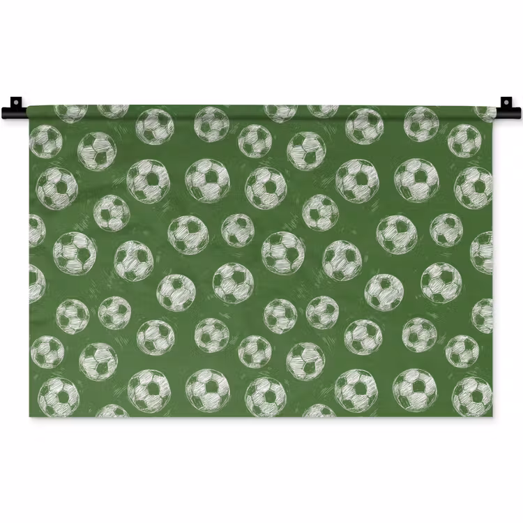 Voetbal - Sport - Groen Wandkleed katoen klein 269 -zz3d