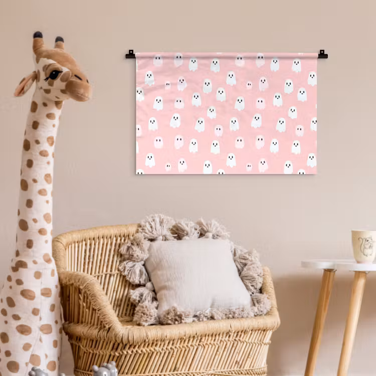 Spookjes - Patroon - Roze Wandkleed katoen klein 269 -wsfeer5_kind